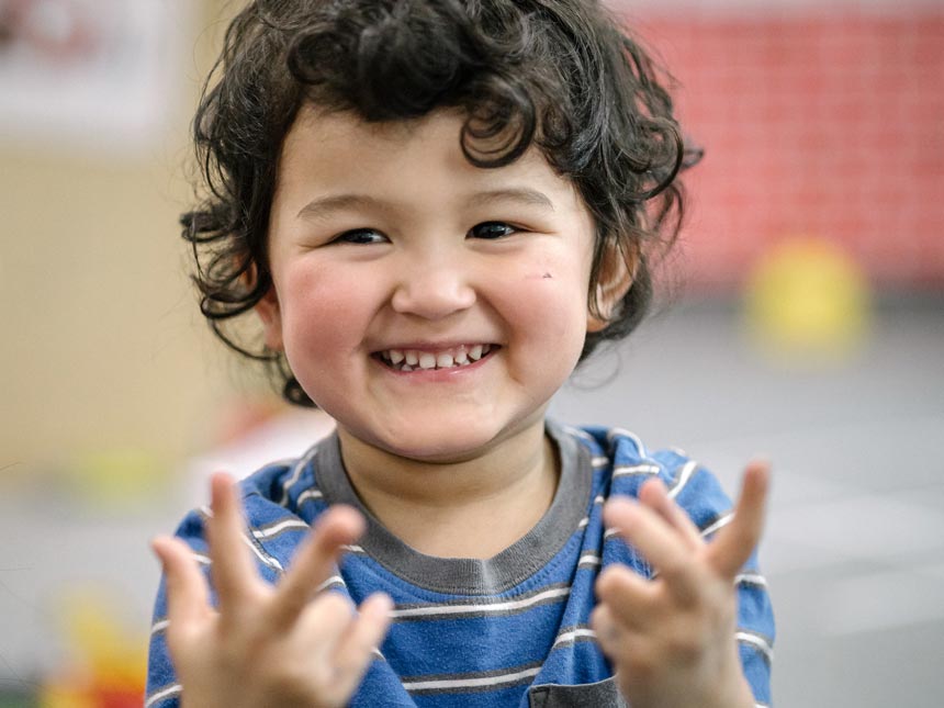 Little boy counting fingers