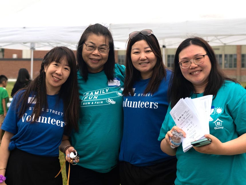 group photo of four women volunteers